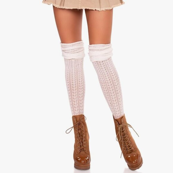 Women's Pointelle Scrunch Knee Socks - Picture 1 of 4
